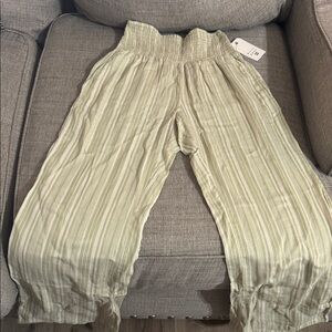 Billabong Light Green Striped Straight Leg Pants